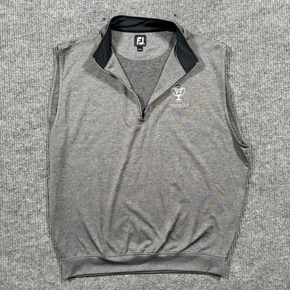 FootJoy Troon Cup Mens Sweater Size‎ XL Golf Vest Gray Stretch Classic Fit Knit